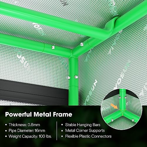 VIVOSUN 4x4 Grow Tent, 48"x48"x80" High Reflective Mylar with Observation Window and Floor Tray