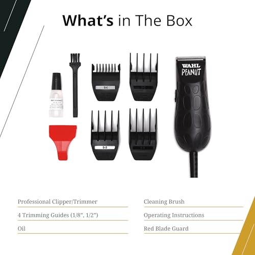 Wahl Professional Black Peanut Trimmer  Compact Hair Clipper/Trimmer  Lightweight & Compact  Corded