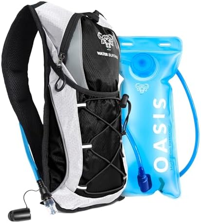 Water Buffalo Hydration Backpack - Lightweight Hydration Pack with 2L Water Bladder - Water Backpack for Hiking  Running  Biking  and Raves - Road Runner 12L Hydropack Backpack