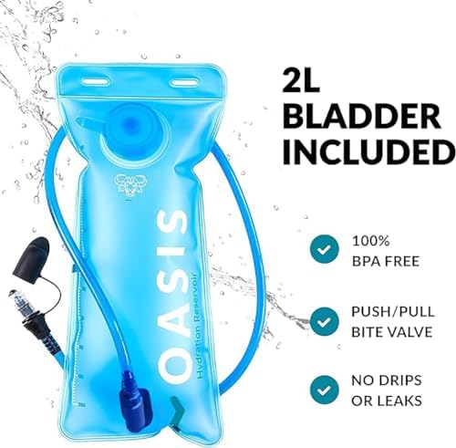 Water Buffalo Hydration Backpack - Lightweight Hydration Pack with 2L Water Bladder - Water Backpack for Hiking  Running  Biking  and Raves - Road Runner 12L Hydropack Backpack