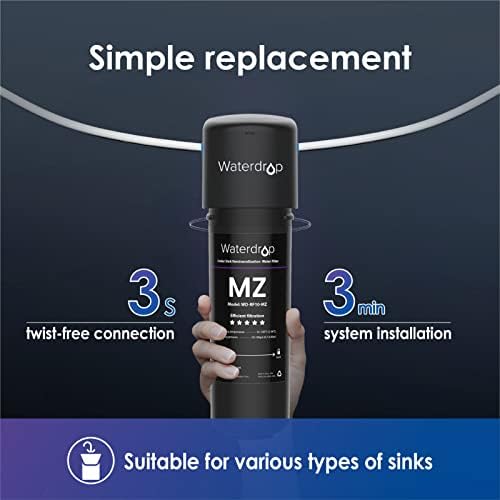 Waterdrop RF10-MZ Replacement Filter Cartridge For 10UB-MZ/10UA/10UB Under Sink Water Filter  8K Gallons High Capacity
