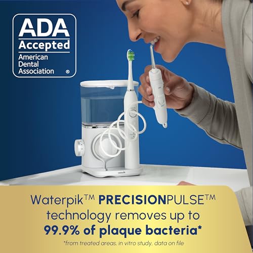 Waterpik Sensonic Complete Care Water Flosser and Rechargeable Electric Toothbrush Combo Set  CC-04  White  Packaging May Vary