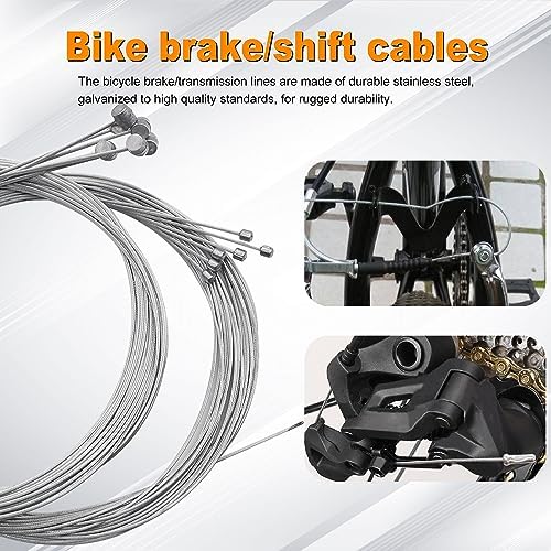 weideer 87 Pcs Stainless Steel Wire Cutter Bike Brake Cable Housing Shifter Cable Housing Universal Bike Cable Kit Bicycle Brake Cable Shift Cable with Bike Cable End Caps O-Rings