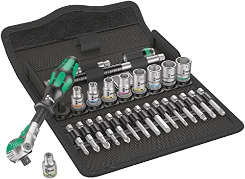 Wera 05004016001 8100 SA 6 Zyklop Metric Speed Ratchet Set  28 Piece  1/4" Drive