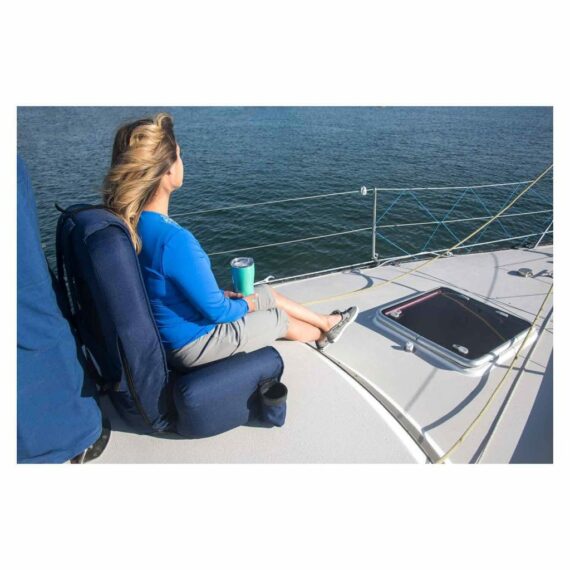 WEST MARINE High-Back Portable Seat with Armrests & Pockets, UV-Resistant, Water-Repellent Fabric