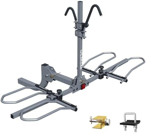 WILDROAD Hitch Bike Rack  Wobble Free Smart Tilting Bike Rack  Foldable 2-Bike Rack for Standard  Fat Tire and E-Bike  2-Bike 180 lbs Capacity  Fits 2-inch Receiver