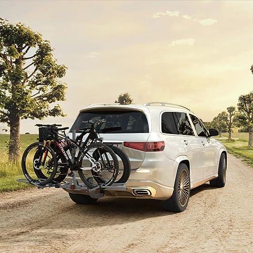 WILDROAD Hitch Bike Rack Wobble Free Smart Tilting Bike Rack Foldable 2-Bike Rack for Standard Fat Tire and E-Bike 2-Bike 180 lbs Capacity Fits 2-inch Receiver