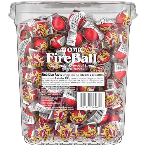 Wonka Atomic Fireball Jawbreakers   Cinnamon Flavor Individually Wrapped Candy  (240 Count)