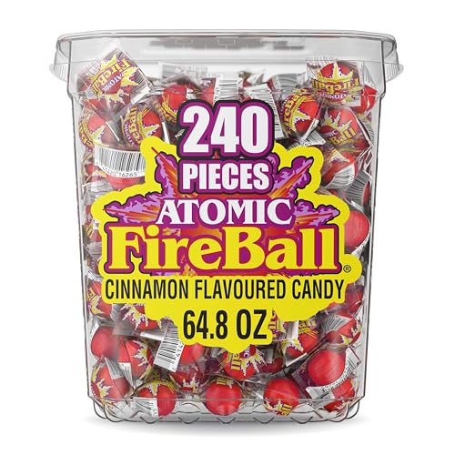 Wonka Atomic Fireball Jawbreakers   Cinnamon Flavor Individually Wrapped Candy  (240 Count)