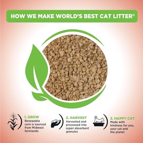 World's Best Cat Litter Multiple Cat Unscented  32-Pounds - Natural Ingredients  Quick Clumping  Flushable  99% Dust Free & Made in USA - Long-Lasting Odor Control & Easy Scooping
