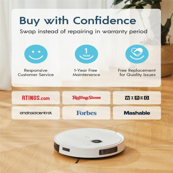 Yeedi Vac 2 2-in-1 Robot Vacuum & Mop, 3000Pa Suction, 3D Obstacle Avoidance, Smart Mapping, Alexa Compatible