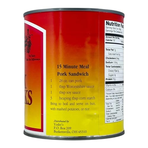 Yoders Fully Cooked Canned Pork Chunks  28 oz