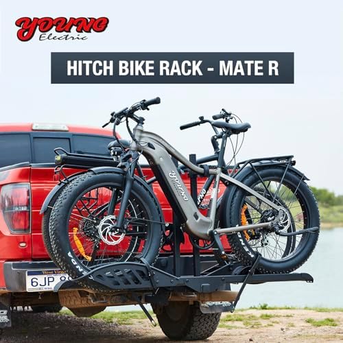 Young Electric 2-Bike Rack Mate R  E-Bike Rack Hitch with Ramp for Cars  Trucks  Minivans  SUVs with 2 Inches Receiver  200 Lbs Capacity Fits up to 5 Inches Fat Tire