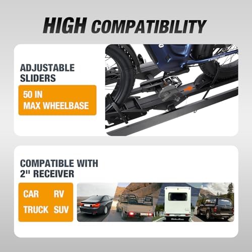 Young Electric 2-Bike Rack Mate R  E-Bike Rack Hitch with Ramp for Cars  Trucks  Minivans  SUVs with 2 Inches Receiver  200 Lbs Capacity Fits up to 5 Inches Fat Tire