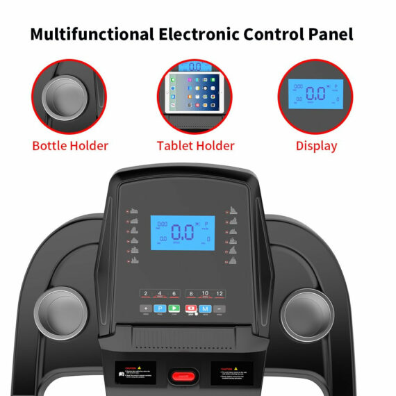 YY Style 7107 Folding Treadmill for Home, 265Lb Capacity, Bluetooth, Incline, 2.5HP Motor, LCD Display