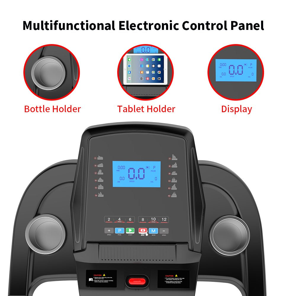 YY Style 7107 Folding Treadmill for Home, 265Lb Capacity, Bluetooth, Incline, 2.5HP Motor, LCD Display