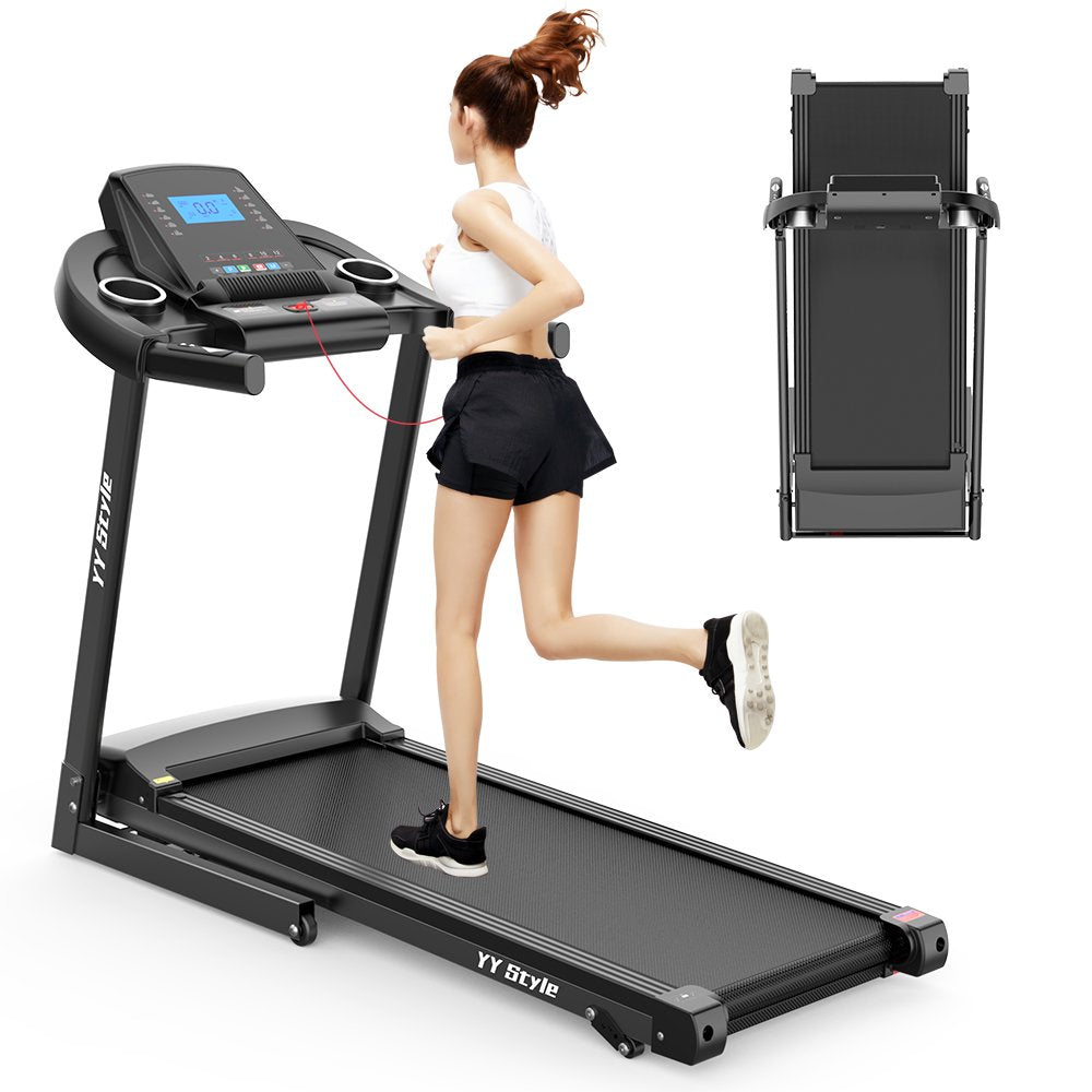 YY Style 7107 Folding Treadmill for Home, 265Lb Capacity, Bluetooth, Incline, 2.5HP Motor, LCD Display