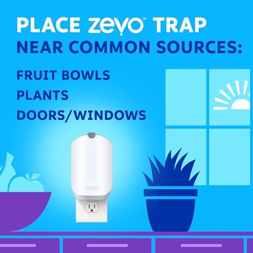 ZEVO Flying Insect Refills for Indoor Light Trap: 4 Light Trap Refill Cartridges Capture Fruit Flies Gnats and Houseflies (4 Cartridges)