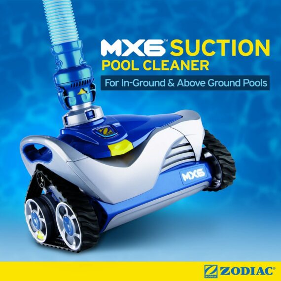 Zodiac MX6 Elite Automatic Suction Pool Cleaner for In-ground Pools, Energy-Efficient, Wall Climbing, Cyclonic Turbine