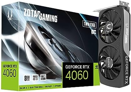 ZOTAC Gaming GeForce RTX 4060 8GB Twin Edge OC DLSS 3 8GB GDDR6 128-bit 17 Gbps PCIE 4.0 Compact Gaming Graphics Card ZT-D40600H-10M