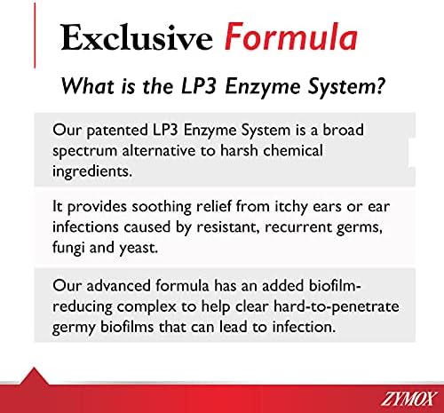 Zymox Otic Enzymatic Solution for Dogs and Cats to Soothe Ear Infections with 1% Hydrocortisone for Itch Relief  8oz